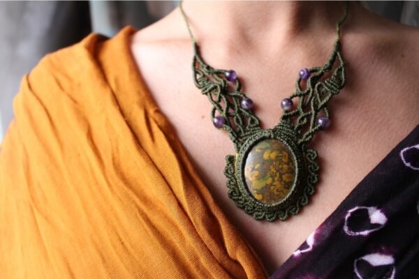 Collier · Jaspe Océan & Améthyste