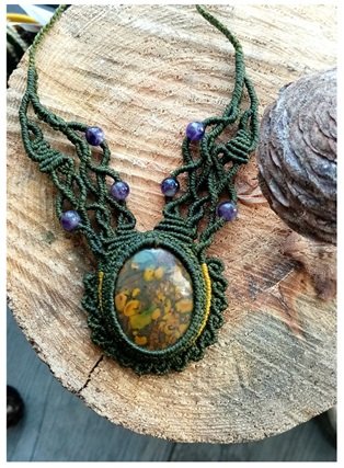 Collier · Jaspe Océan & Améthyste