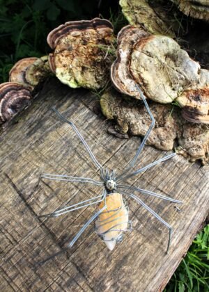 Araignée · Citrine & acier galvanisé