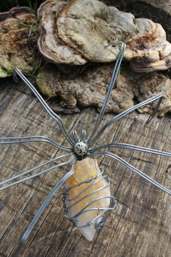 Araignée · Citrine & acier galvanisé