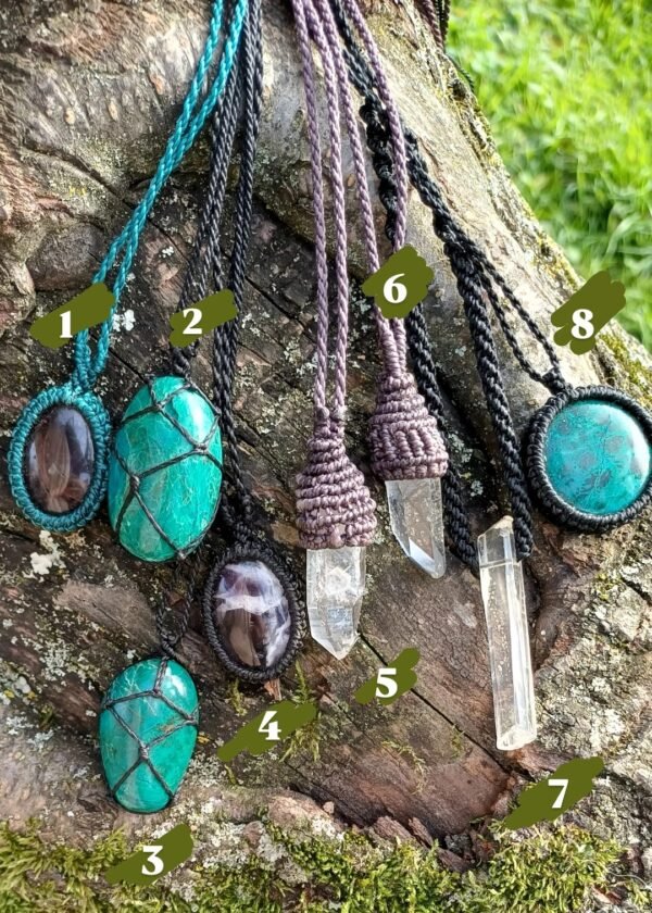 Collier · Micromacramé & pierre naturelle